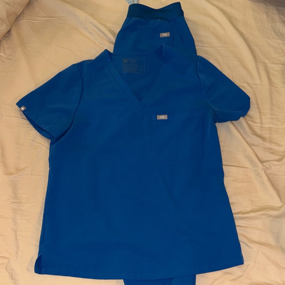 Figs Royal Blue Scrub Set